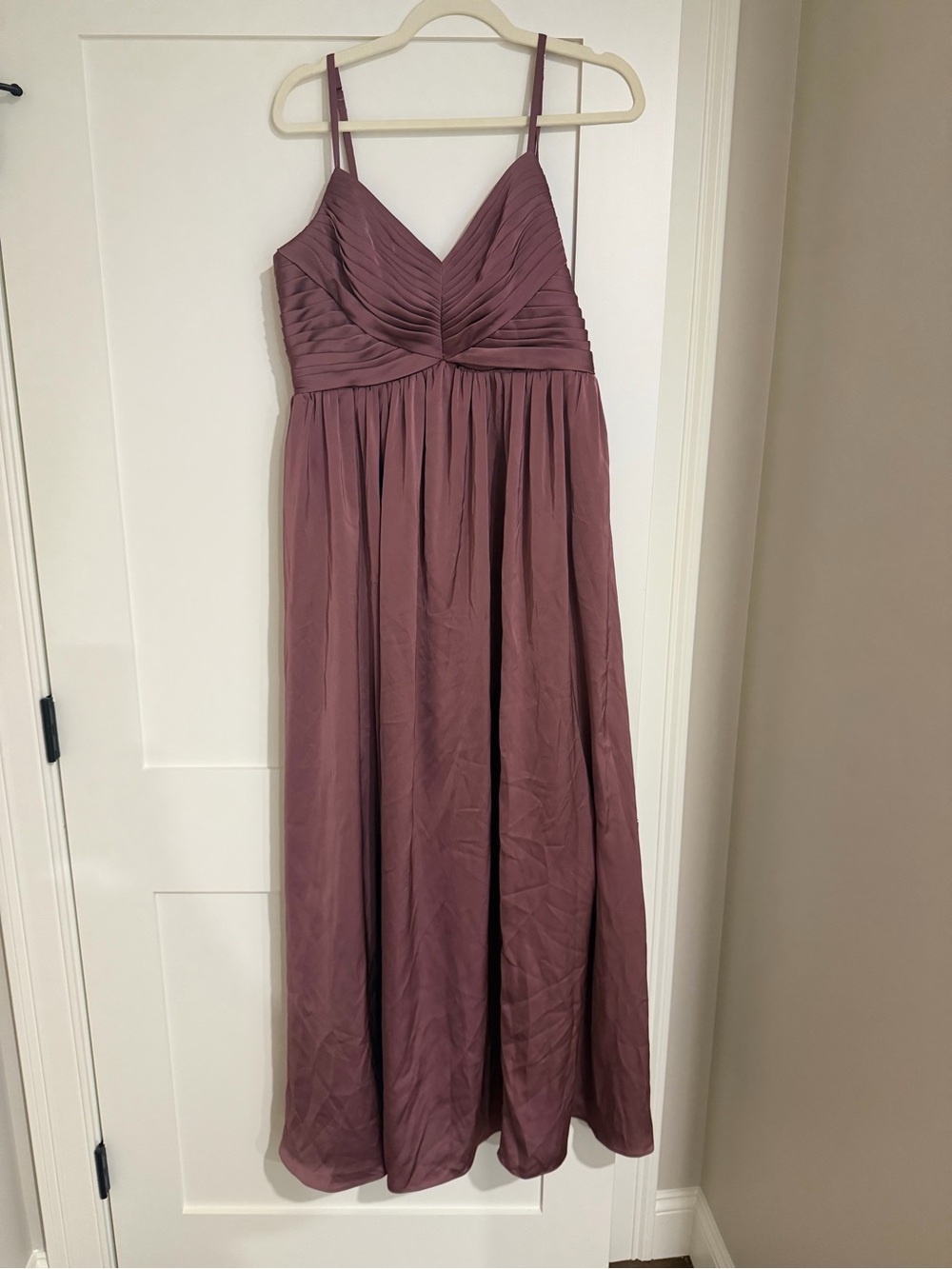 Azazie Mauve Spaghetti-Strap Maxi Gown